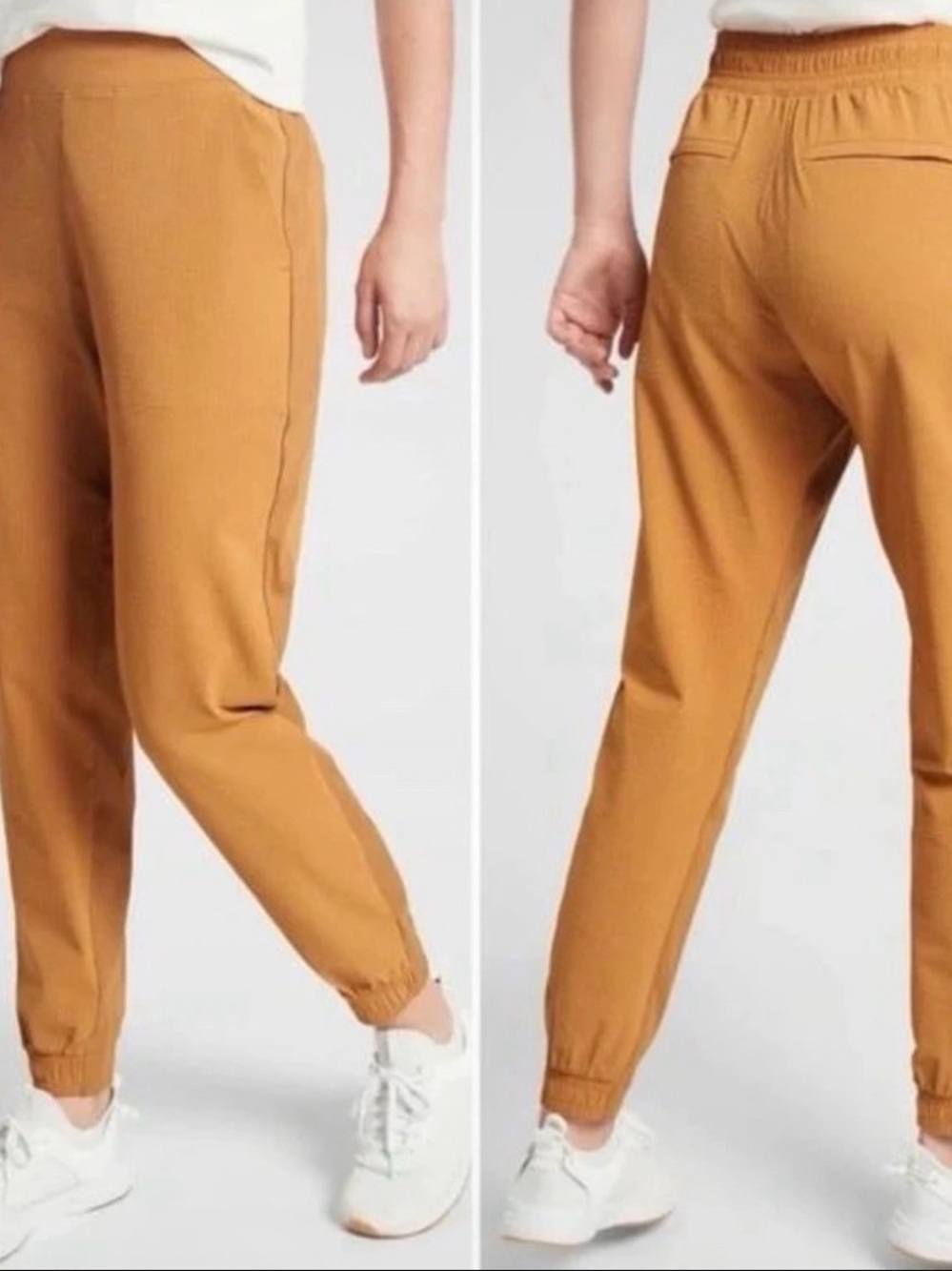 Athleta Textured Brooklyn Jogger Pants Tuscan Gold Mustard Yellow Size 8